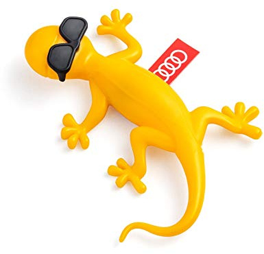 Audi 00087009AR doftgecko gul med solglasögon, tropiska frukter