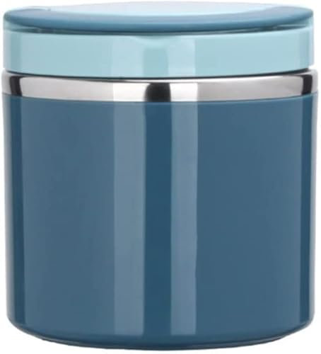Termisk behållare för mat 630 ml/1 000 ml, varmhållningsbehållare med handtag, rostfritt stål termoskål med lock, termisk lunchlåda (blå-630 ml)