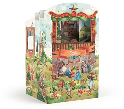 FOLDZILLA théâtre de marionnettes 0,75 x 0,70 x 1,25 m Personnalisable en Carton Jouet éducatif - Théâtre Contes de fées