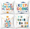 LOHDALOLF Inspiration Quotes Cushion Covers 45x45 cm Set of 4 Colorful Classroom Cushion Cases Positive Kids Children Reading Decorative Pillow Covers for Kids Children