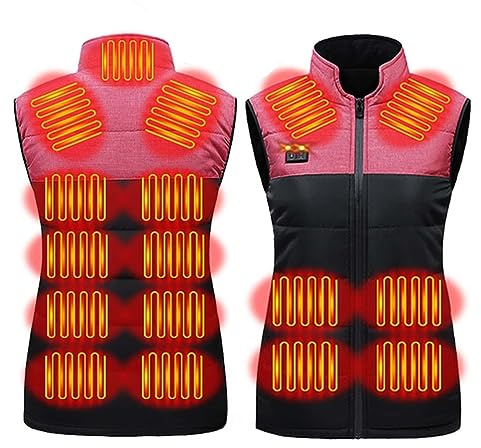 Gilet riscaldato per uomo e donna, giacca riscaldabile, 17 zone di riscaldamento, 3 temperature regolabili, gilet termico, unisex, con riscaldamento, senza maniche, per caccia, campeggio, sci (senza