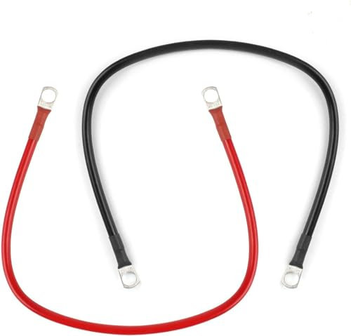Ticeed 2 Pezzi Cavi Batteria Auto, 2AWG Cavi di Avviamento Batteria Auto, 12V Cavo Batteria per Moto Camion Marina Solare (Rosso e Nero)
