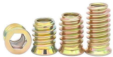 Qrity 20 Piezas Tuerca Hexagonal, Tuerca Manguito Hexagonal, Tuercas de Inserción Roscadas, M4x10mm Insertos Roscados, Tuerca de Inserción