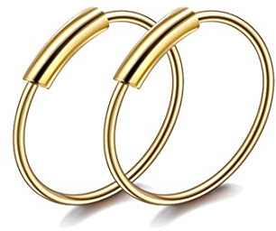 Decentraland 2 piercing da 0,6 mm (22 G) argento diametro 6 mm per setto nasale trago cartilagine gioielli in acciaio inossidabile 316L ipoallergenico orecchino conchiglia anello piercing gioielli per