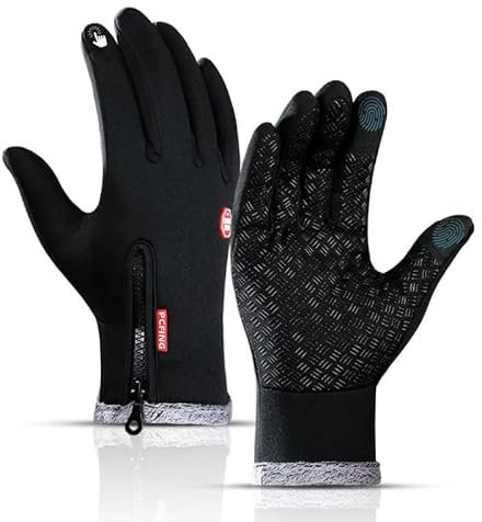 PCFING Winter Handschuhe Damen, Unisex Touchscreen Warm Handschuhe, Wasserdicht, Winddicht & rutschfest-M