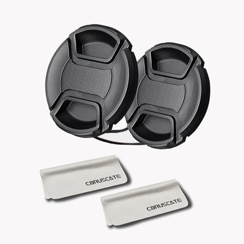 2pcs 72mm Lens Cap Cover(and Easy to Install and Remove)+2pcs Lens cleaning cloth Compatible with All 72mm Brands with Camera Lenses.(72mm camera lens cap)
