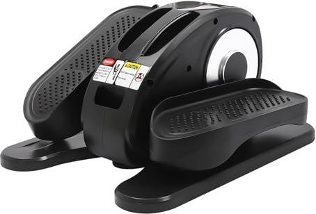 WOQLIBE Entrenador elíptico, elíptico sentado con mando a distancia, pantalla unb, debajo de la mesa elíptica para el hogar, 5 velocidades, Cross Trainer para personas mayores, adultos (plata)