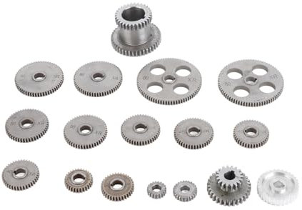 Juego de mini engranajes, 18 piezas de engranajes de torno de metal, juego de engranajes de mini torno, máquina herramienta para cortar metales, kit de engranajes de intercambio