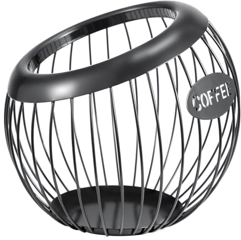 Shoze Coffee Pod Holder Capsule Baskets Large Capacity Organiser for All Coffee Capsule Coffee Capsule Holder Coffee Pod Basket for Counter Coffee Bar, Metal Coffee Capsule Storage