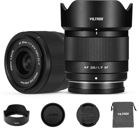 VILTROX 25 mm F1.7 Air XF Pocket Dispo-objektiv AF F/1,7 X-Mount Portable Shot för Fuji nybörjarobjektiv bil Fcous APS-C Large Aperture Prime-objektiv för Fujifilm