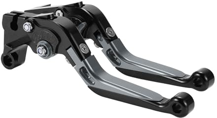 A ABSOPRO Short Long Brake Clutch Levers for Yamaha MT-07 14-22 6 Position Adjustable Motorcycle Handlebar Brake Lever Aluminum Alloy Black Head Titanium Handle
