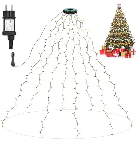Auting Luces para Árbol de Navidad Blanco Cálido [2 Metros, 280 LED], Resistente al Agua IP65 Cadena Luminosa Cable Decoración Navideña para Interior y Exterior, para Árboles de Navidad de 150-220 cm
