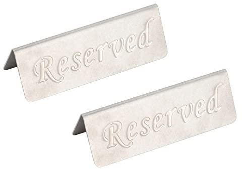 Yctze Paquet de 2 Double Face en Métal réservé - Table en Acier Inoxydable Réservée aux Restaurants, Cafés et Hôtels - Design élégant Parfait pour l'intérieur et l'utilisation