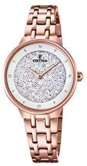 Festina Damen Analog Quarz Uhr mit Edelstahl Armband F20384/1