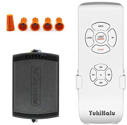 YukiHalu - Mando a distancia universal para ventilador de techo, tamaño pequeño, con 3 ajustes de velocidad y control de luz, mando a distancia inalámbrico con opción de silencio
