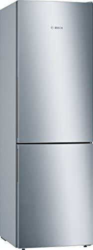 Bosch KGE36ALCA Serie 6, Frigorifero combinato da libera installazione, LowFrost, Cassetti VitaFresh, Tecnologia Inverter Intelligente, Acciaio, 186x60 cm