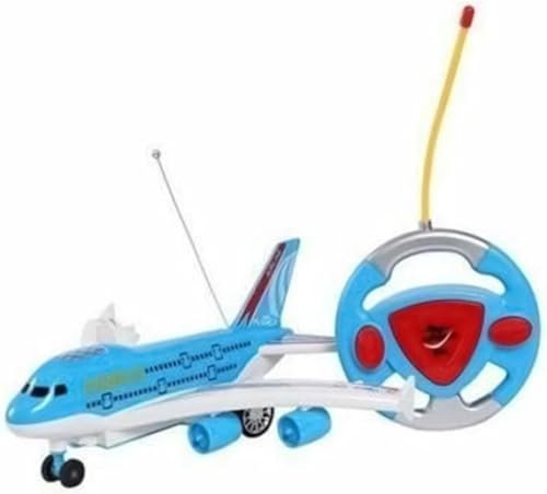 YSAMAX Air Bus Remote Control Airplane, Flight Aeroplane Plane, Electric RC Kids Toy Gift, Good-Speed RC Aeroplane, With Light & Music Runs on Ground, Plane Toy, (BLUE)