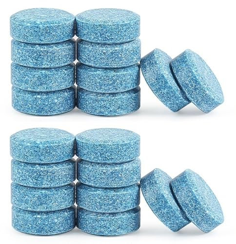 20 Pcs Pastiglie Lavavetri Effervescenti, Rondella Effervescente per Auto Detergente Pastiglie Tergicristalli per Pulizia Vetri Auto Liquido Pulizia del Parabrezza Solido Compresse Rondella (1, Blue)