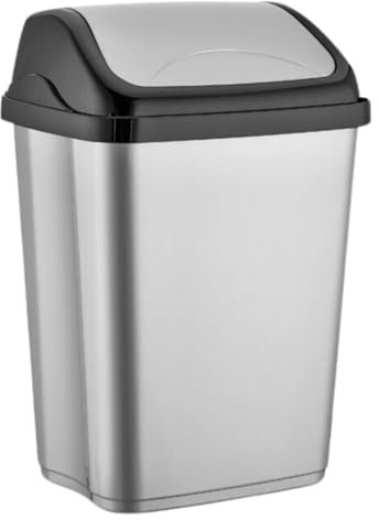 Vani Mülleimer (5 Liter) - Abfalleimer mit Schwingdeckel für Küche und Bad - Abfallbehälter - 19 x 15 x 29 cm