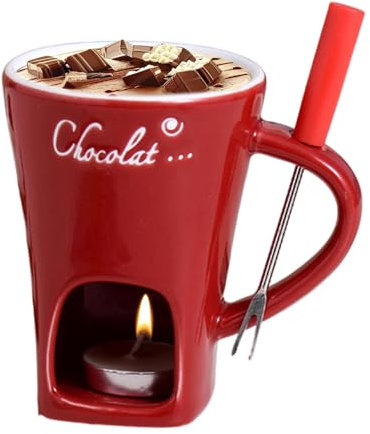Tasse À Fondue Au Chocolat, Ensemble De Tasses À Fondue Créatives Avec Bougie À Thé, Tasse À Café À Fondue Au Chocolat En Céramique Avec Fourchettes, Tasses À Fondre Pour Chocolat, Fromage Et Beurre