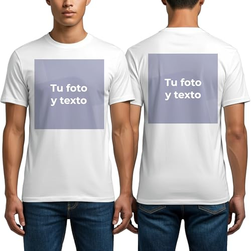 Cimpress T-Shirt personnalisé pour Homme, Manches Courtes, S à 3XL, Coton | Ajoutez votre photo, texte ou logo, t-shirt en coton pour homme, idéal pour les anniversaires et les cadeaux d'entreprise