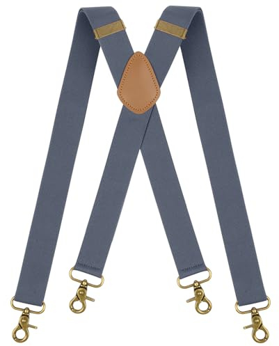 DiULi Bretelle Elastiche 3,5 CM X-Back con 4 Moschettoni Girevoli per Carichi Pesanti, Regolabili per Donna e Uomo, per Costume Tuxedo Abito Jeans