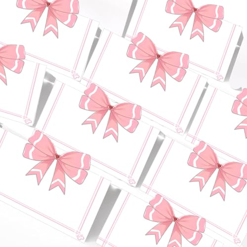 Lot de 100 marque-places vierges en forme de nœud papillon pour table de fête coquette 5,1 x 8,9 cm (rose)