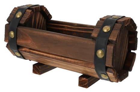 TOBBOMEY Vaso Di Fiori in Legno Retrò Per Balcone Contenitore in Legno Solido Resistente e Traspirante Per Piante Verdi Vaso Da Fiori Per Esposizione Floreale Vintage