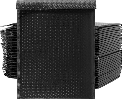 JIAYUET 35 PCS A4 Bubble Mailers 10x12 Inch (25x30cm) Self-Seal Padded Envelopes, Black Poly Mailing Bags for Small Business Shipping