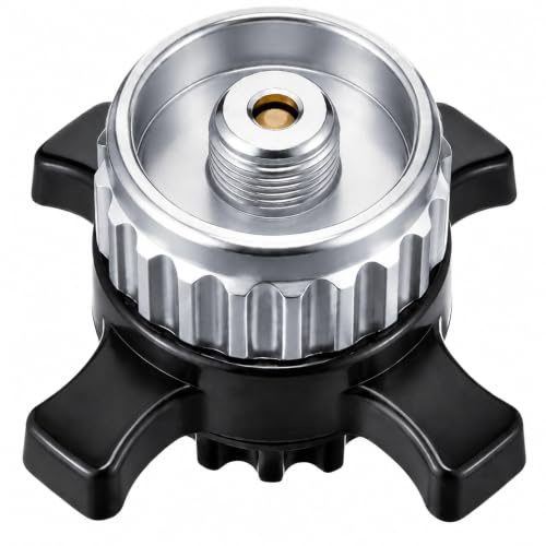 Camping Gas Canister Adapter, Gas Cartridge Adapter Converts Cartridge to EN417 Thread, Portable Canister Connector for Stable Flame, Suitable for Hiking, Barbecue & Rv Adventures