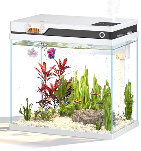 Vehipa Aquarium Complet 26L avec Distributeur Automatique de Nourriture