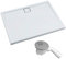 VBChome Duschwanne 80x140x5 cm Duschtasse Rechteck für Duschkabine Styroporträger flach Sanitär-Acryl Duschbecken stabil glatt weiß Dusche+ Ablaufgarnitur