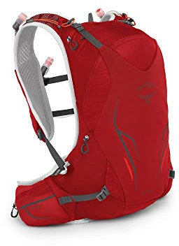 Osprey Duro 15 unisex Laufrucksack mit Hydraulics™ LT 2,5-Liter-Trinkblase - Phoenix Red (S/M)