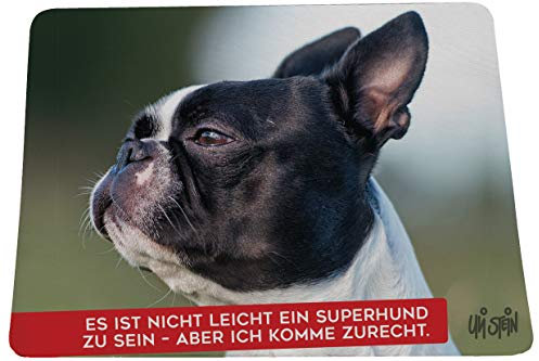 Uli Stein Mauspad Französische Bulldogge Es ist Nicht leicht EIN Superhund zu Sein - Aber ich komme zurecht Hunde Mousepad