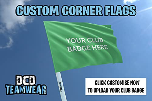 Green personalised football corner flags customised with your team logo (Set of 4 flags) (4 Flags Only)