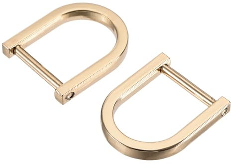 sourcing map 6stk. U Form Hufeisen D-Ringe Zinklegierung Einschraubschnalle für Heimwerker, Gold Ton 15mm(0,79)