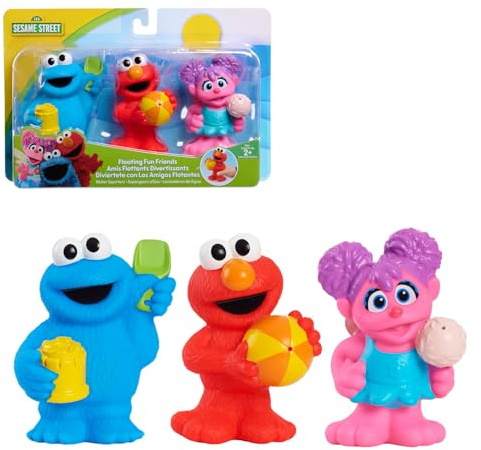 Sesame Street Floating Fun Friends 3-piece Set Water Squirters Bath and Pool Toys, Easter Basket Fillers, Gifts, Presents, Kids Toys for Ages 2 Up by Just Play, Kids Toys for Ages 2 Up by Just Play