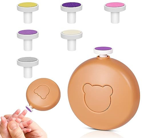Elektrische Baby Nagelfeile,Sicherer Baby Nagelschneider, 6 in 1 Elektrische Nagelfeile für Neugeborene Set Baby Nagelschneider Sicher Drehbare Mit 6 Schleifköpfen Für Kinder Neugeborene