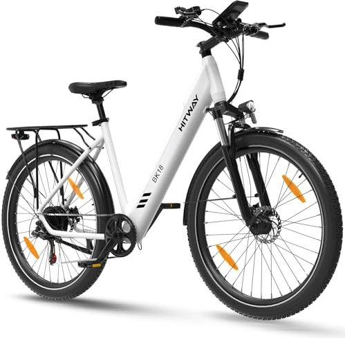 HITWAY E Bike Elektrofahrrad, 27.5″ E-Fahrrad E-Bike Pedelec Mountainbike 250W/36V/12Ah Akku, 7 Gang MTB Ebike für Erwachsene,City EBike Herren Damen