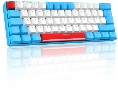 LexonElec 60% Percent Gaming Mechanical Keyboard, 62-Key Ultra-Compact Red Switches Wired Office Mixed-Colored Keyboard with ABS keycaps, 19 RGB Backlight Modes for Computer/Laptop-Gundam