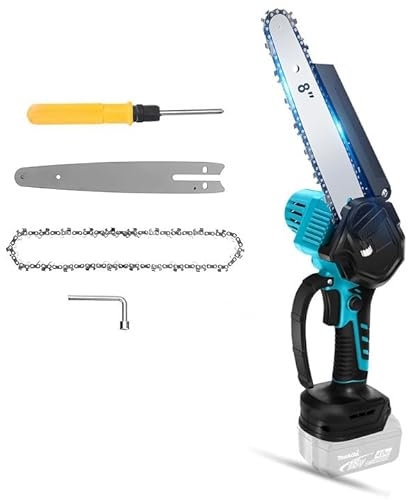 Mini motosierra de una mano con batería de 8 pulgadas, mini motosierra eléctrica sin cables, motosierra, para corte de madera, jardín, podar (no batería no cargador)