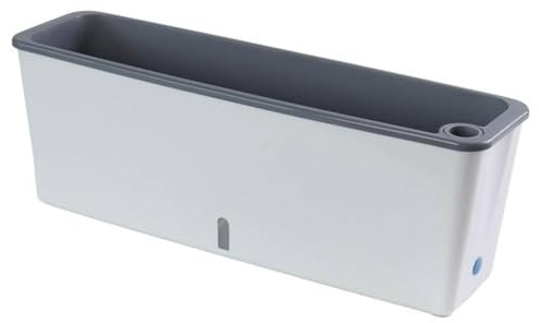 HGZLQKD Rectangular Self Watering Planter with Water Level Indicator Window Box Rectangle Flower Pot with Drainage Hole for Patio Garden Planting Vegetables, Succulent, Flowers, 40x15x12cm