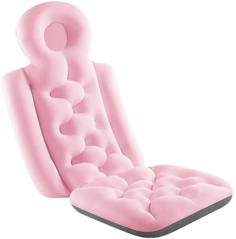 Coussin de Bain Complet, Tapis de Bain Spa antidérapant avec Couches en Maille Respirante, Coussin Appui-tête Ergonomique pour Adultes