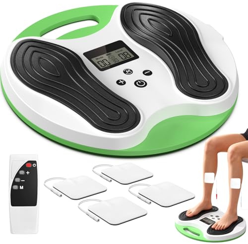 Circulation Machine Blood Booster for Feet and Legs, EMS TENS Electric Foot Massager for Pain and Circulation, Foot Muscle Stimulator for Neuropathy, Lightweight with 4 Pads