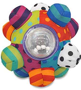 Wxyestna Baby Toys Colorful Bumpy Rattle Ball Baby Rattle Bell Toy Learning Developmental Toy for Infants