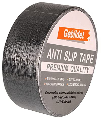 Gebildet Halk Säkerhetstejp, Glidbandrulle, Starkt Grepp, Använd Inomhus och Utomhus (50mm×10m, Svart)