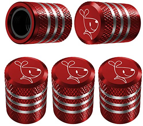HZJD 5PCS Tire Valve Caps, Corrosion Resistant Leak, Universal Stem Covers for SUVs, Cars, Bike, Motorcycles, Trucks | Heavy-Duty, Airtight Seal | Screw-On, Easy to Operation (red)