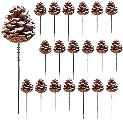 20 Pieces Christmas Natural Pine Cones 2 Inch pine cones for decoration Xmas Tree Decorations Wreath Ornaments Home Party Holiday Decor