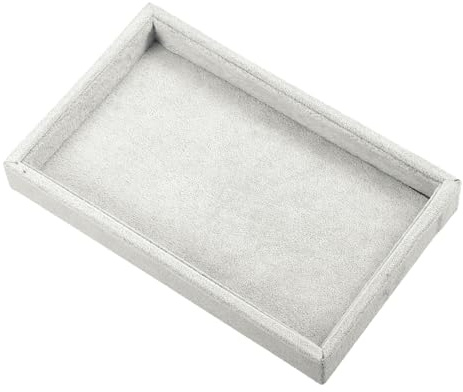 VOCOSTE Velluto Gioielli Vassoio, per Anellos Orecchini Collana Bracciale Grigio