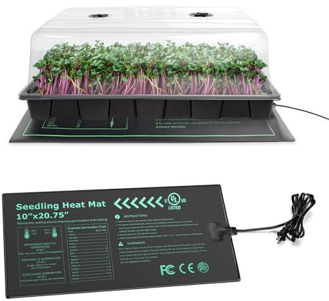GardenSkill XL Propagator for Plants with Seed Tray Box 58x37cm, Full Spectrum LED Grow Light & Heat Mat | Electric Indoor Windowsill Greenhouse Propagation Growing Lamp & Seed Starter Germination Kit